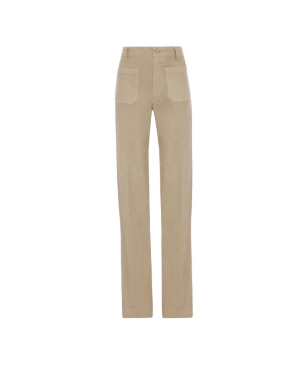 VICTORIA BECKHAM Серые хлопковые прямые джинсы, фото 1