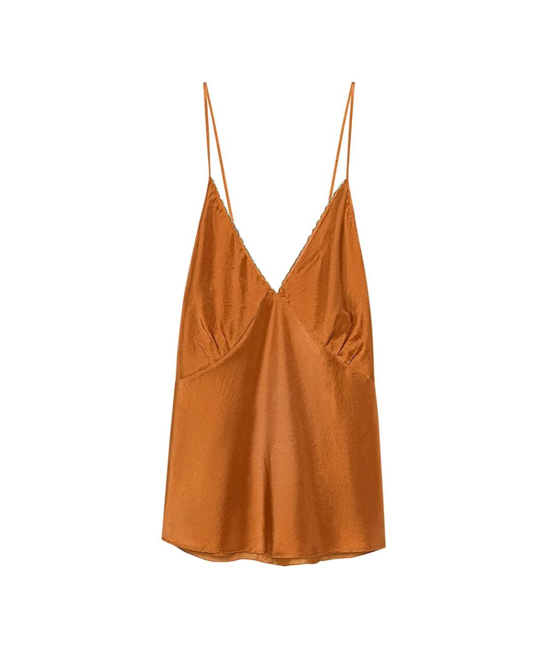 FORTE FORTE Коричневая шелковая майка, фото 1