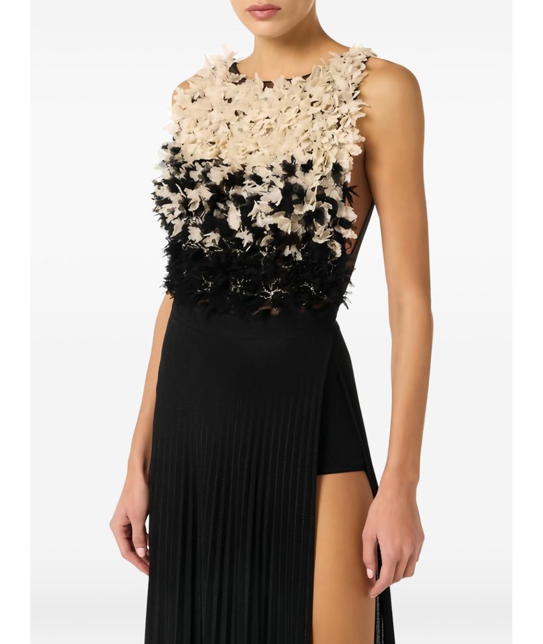 ELISABETTA FRANCHI Черное полиэстеровое вечернее платье, фото 3