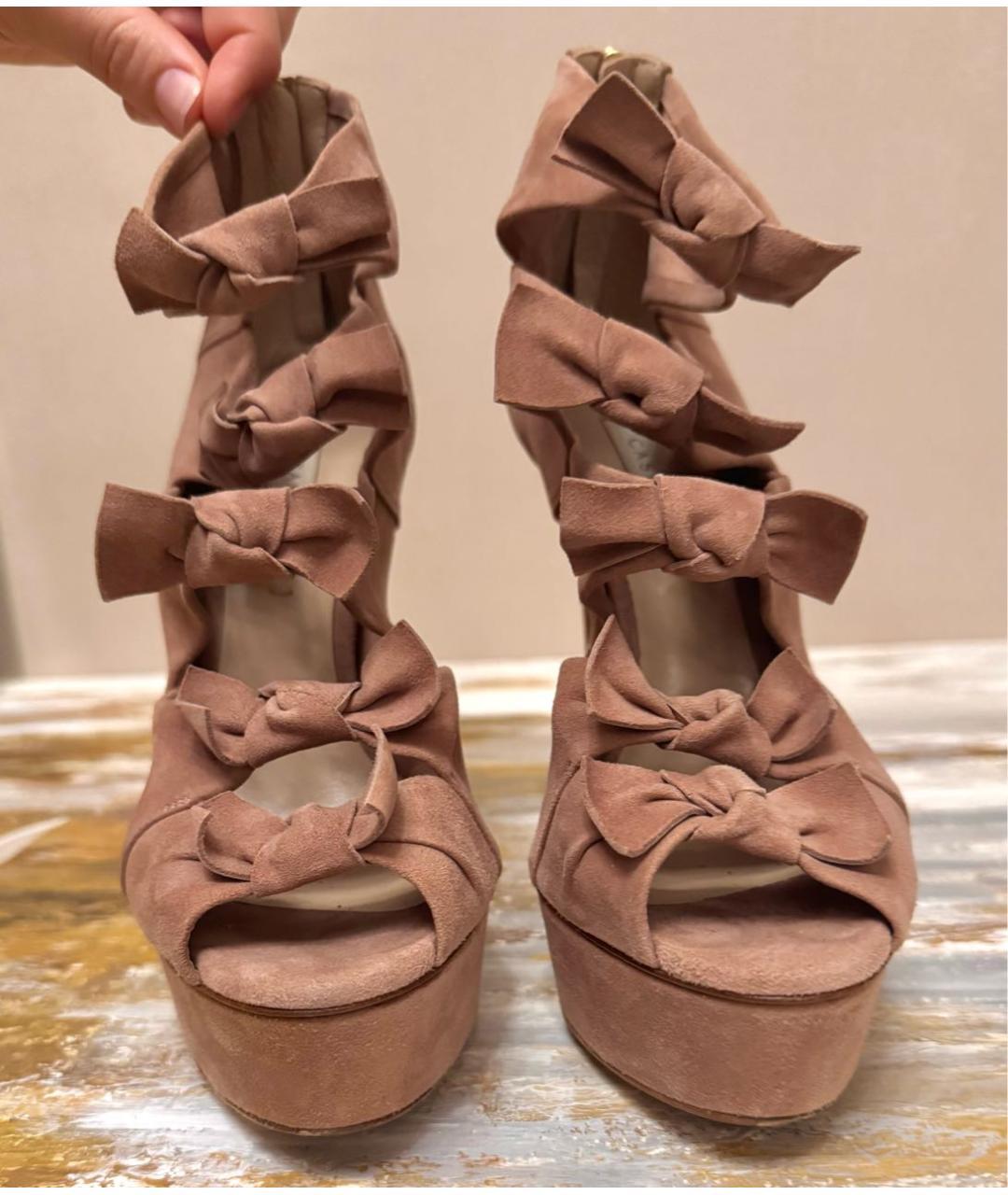 CASADEI Розовые замшевые босоножки, фото 2