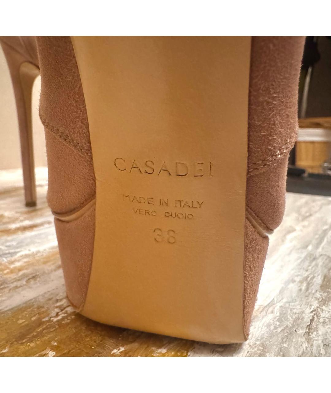 CASADEI Розовые замшевые босоножки, фото 5