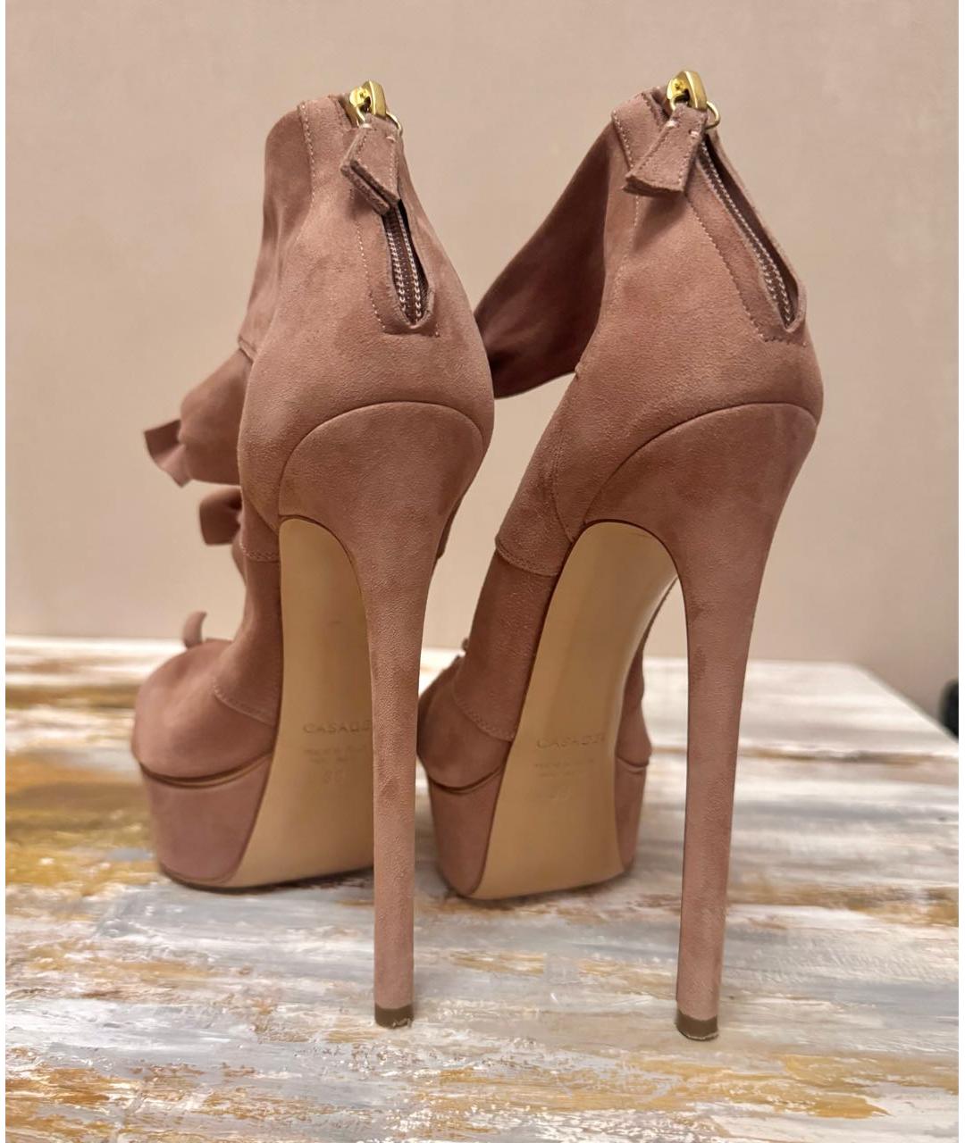 CASADEI Розовые замшевые босоножки, фото 3