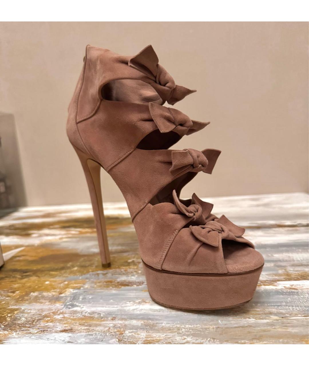 CASADEI Розовые замшевые босоножки, фото 7