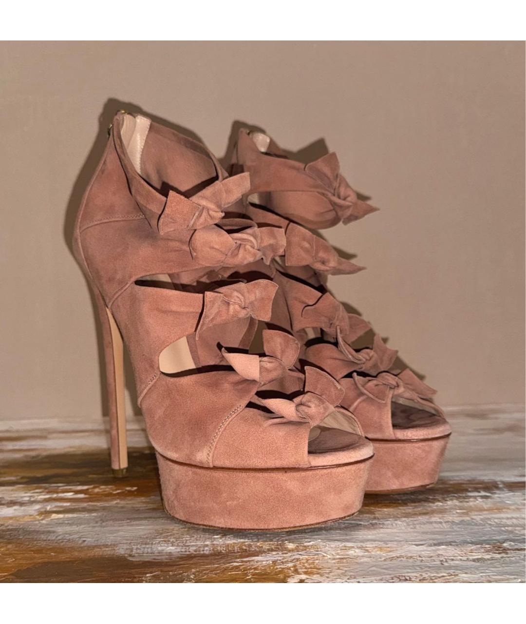 CASADEI Розовые замшевые босоножки, фото 6