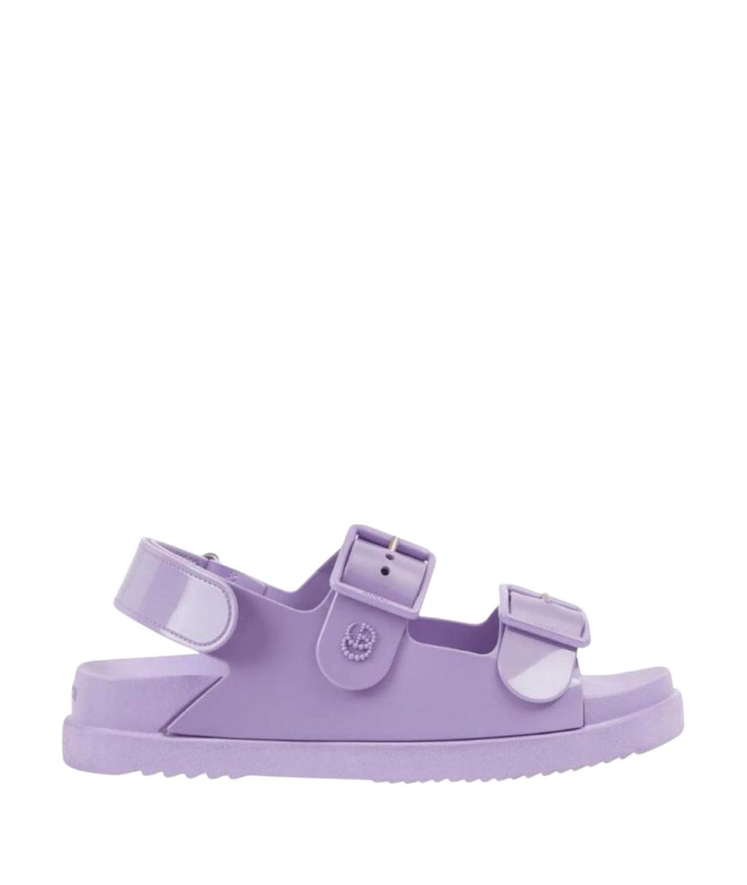 GUCCI Фиолетовые резиновые сандалии, фото 1