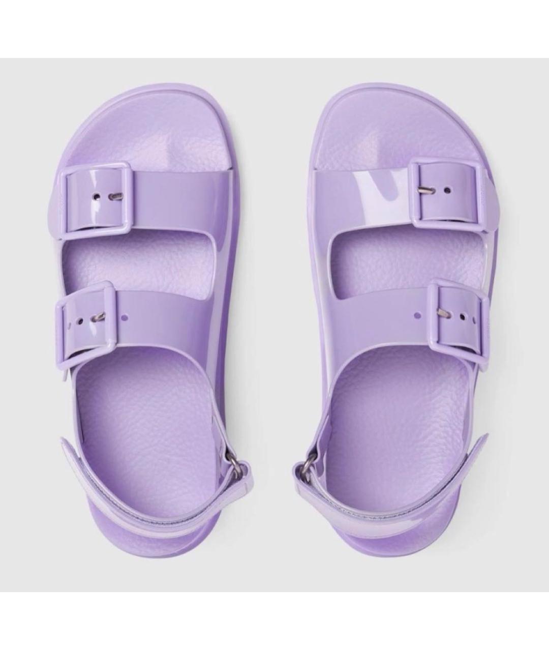GUCCI Фиолетовые резиновые сандалии, фото 3