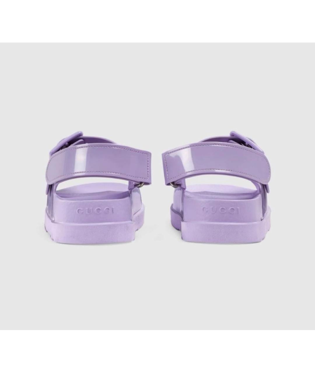 GUCCI Фиолетовые резиновые сандалии, фото 4