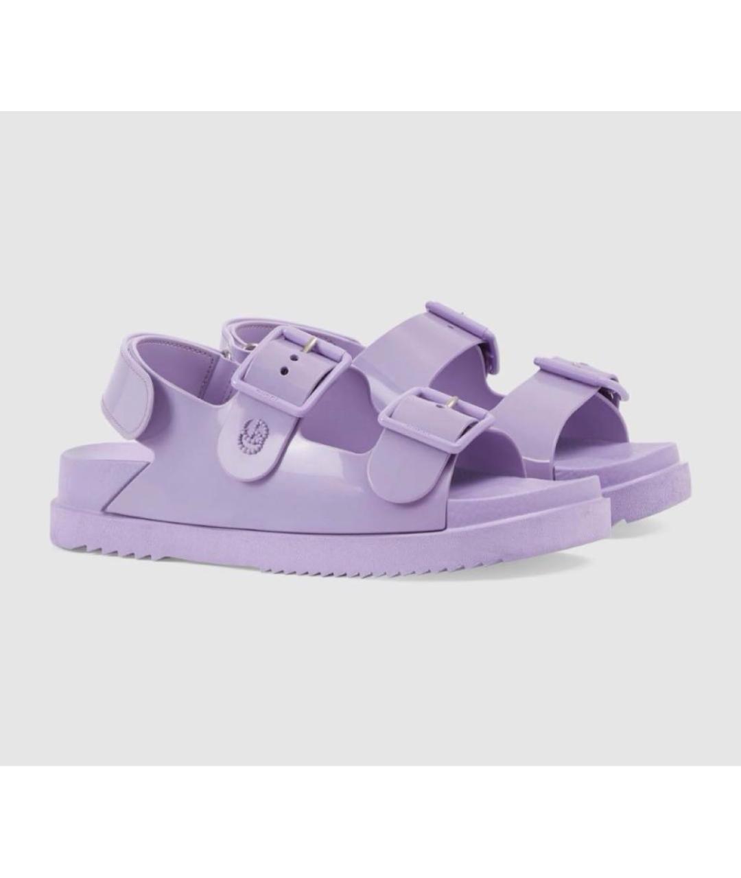 GUCCI Фиолетовые резиновые сандалии, фото 2