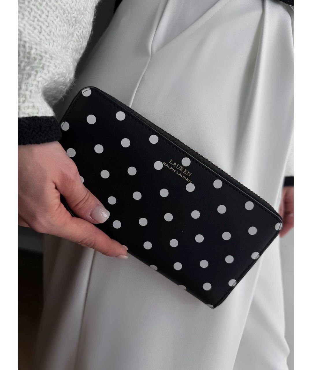 RALPH LAUREN Черный кожаный кошелек, фото 2
