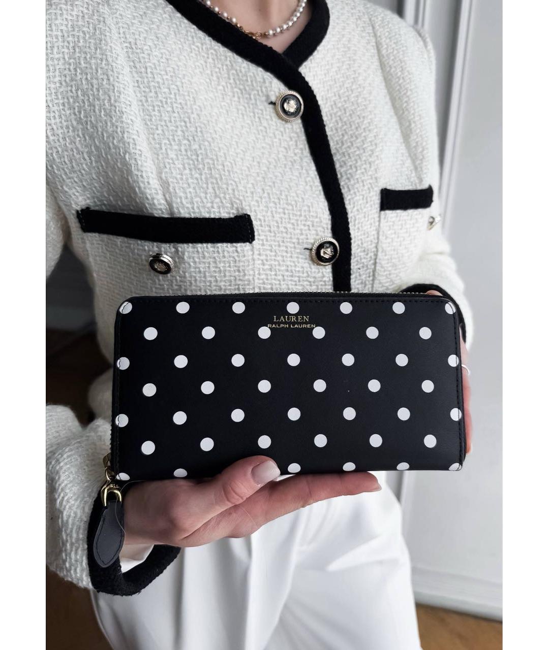 RALPH LAUREN Черный кожаный кошелек, фото 6