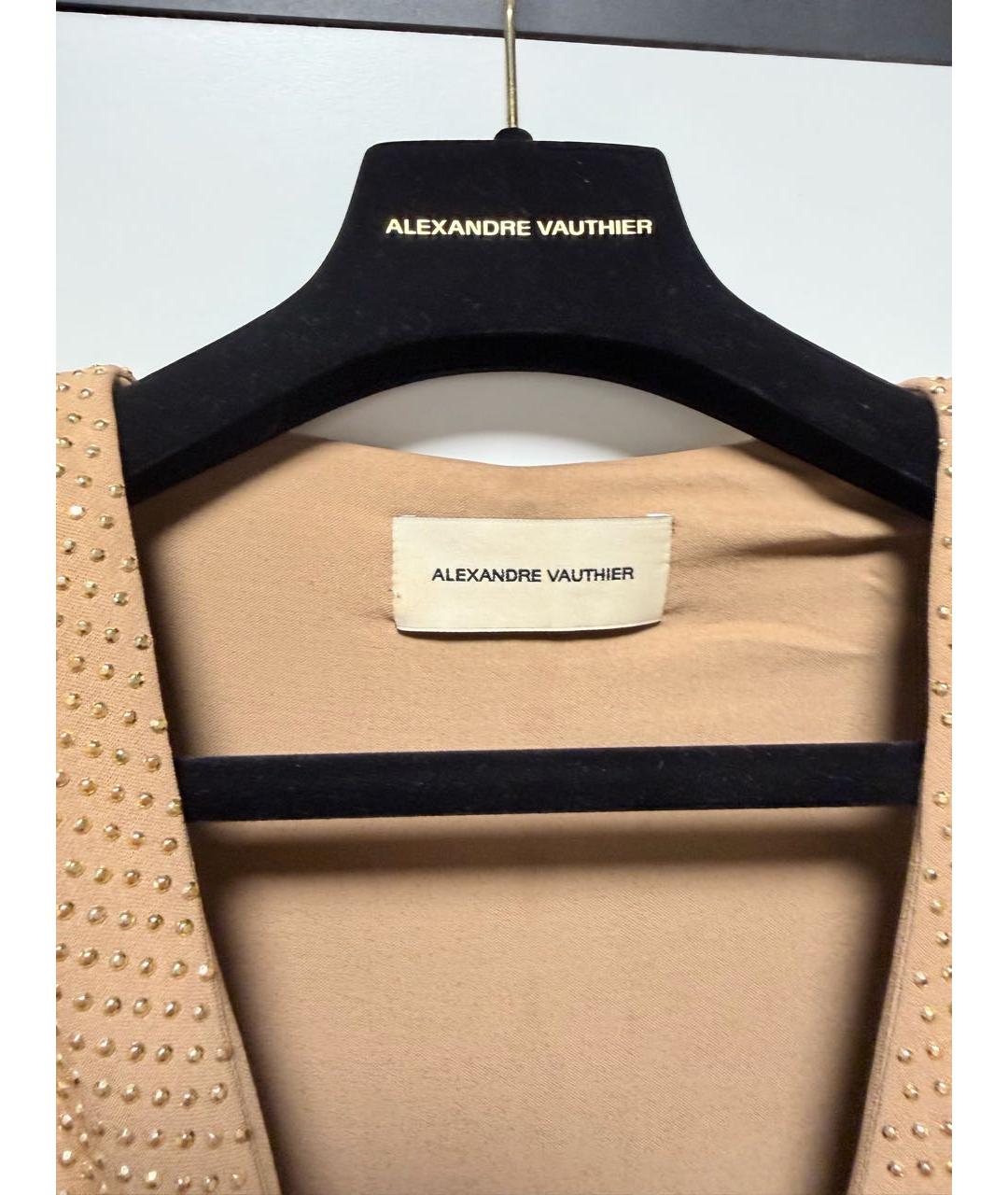 ALEXANDRE VAUTHIER Бежевое вискозное вечернее платье, фото 3