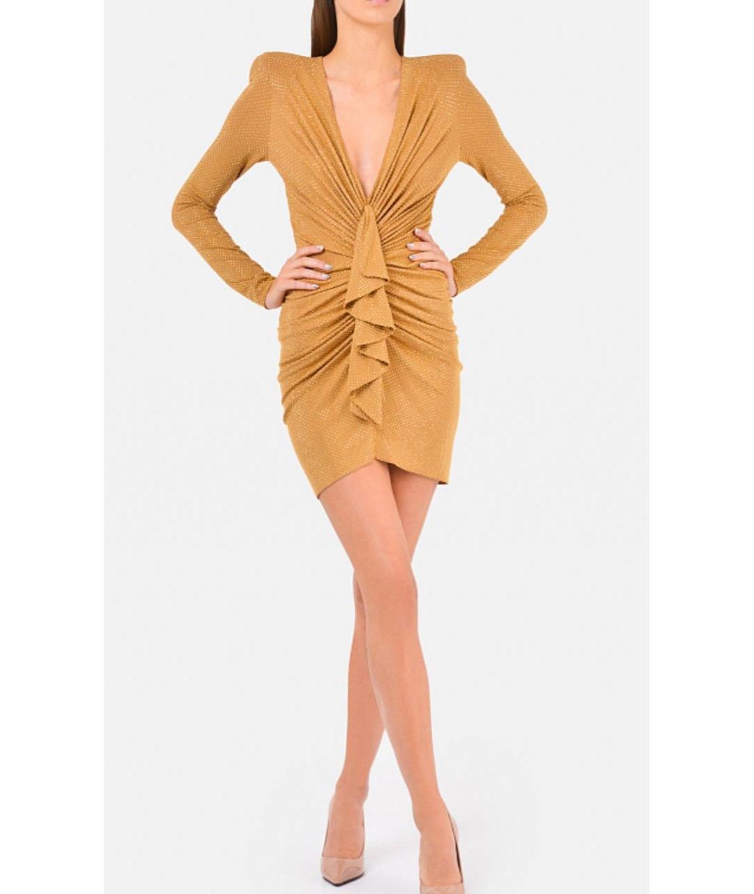 ALEXANDRE VAUTHIER Бежевое вискозное вечернее платье, фото 7