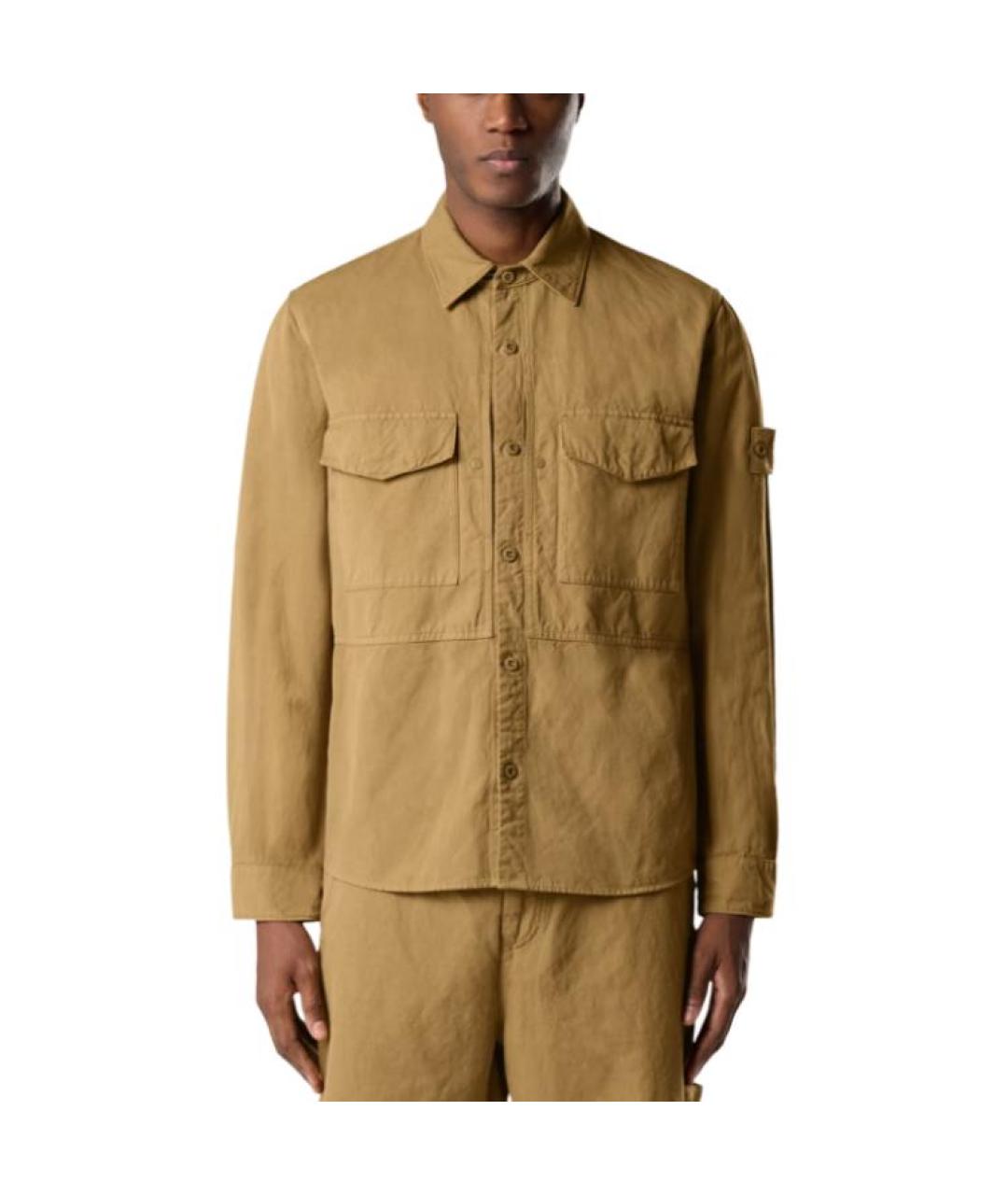 STONE ISLAND Бежевая классическая рубашка, фото 5