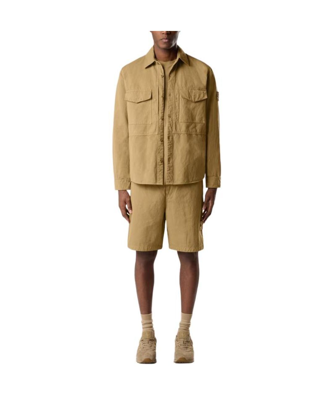 STONE ISLAND Бежевая классическая рубашка, фото 3