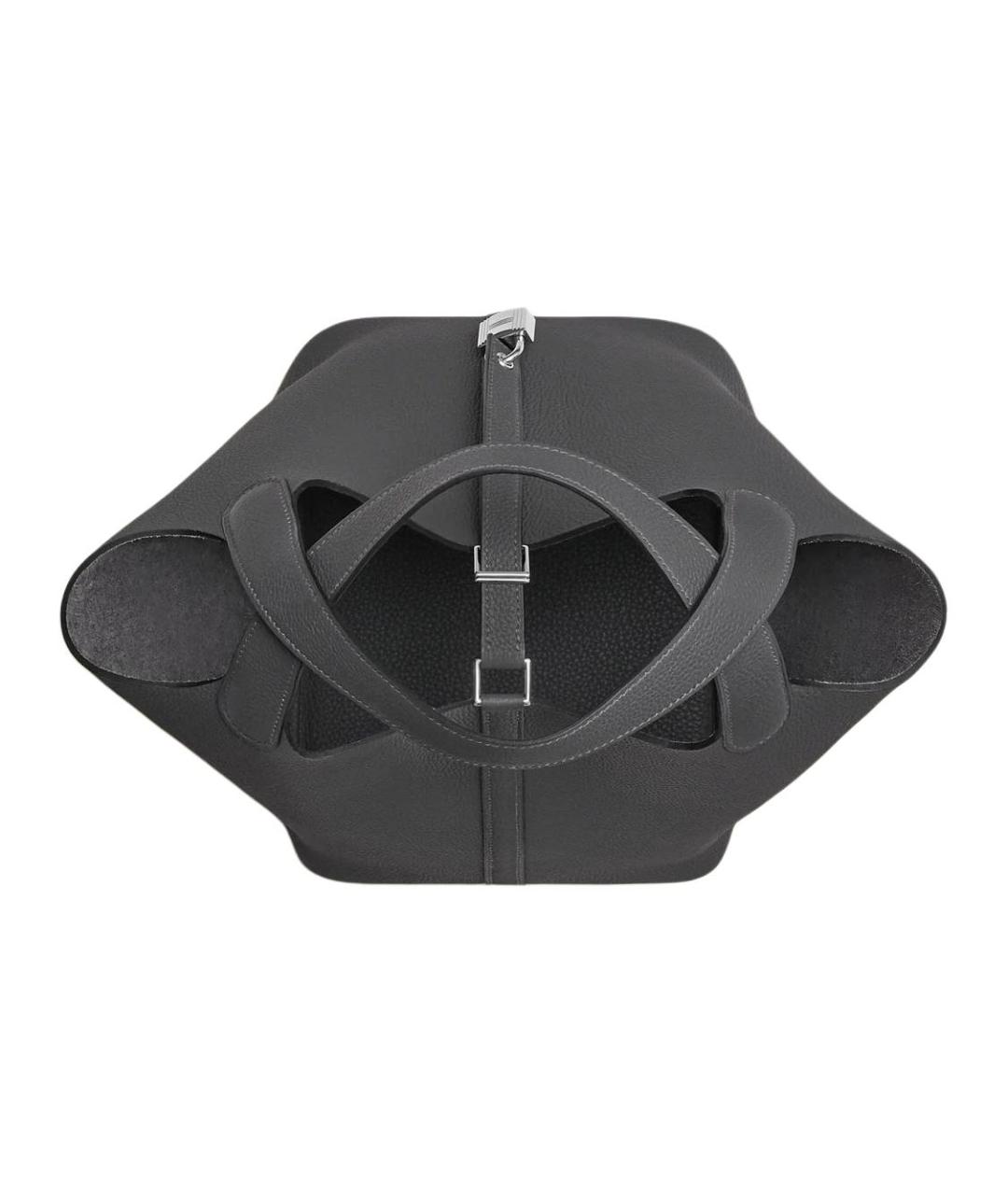 HERMES Антрацитовая кожаная сумка через плечо, фото 4