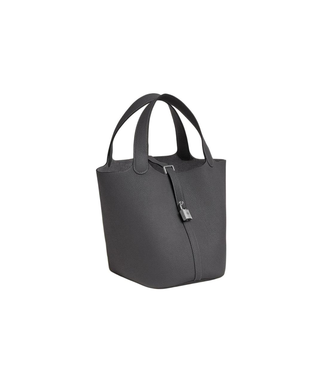 HERMES Антрацитовая кожаная сумка через плечо, фото 2