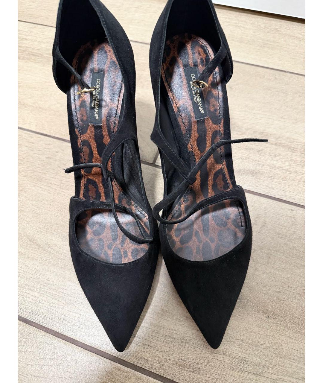 DOLCE&GABBANA Черные замшевые туфли, фото 3