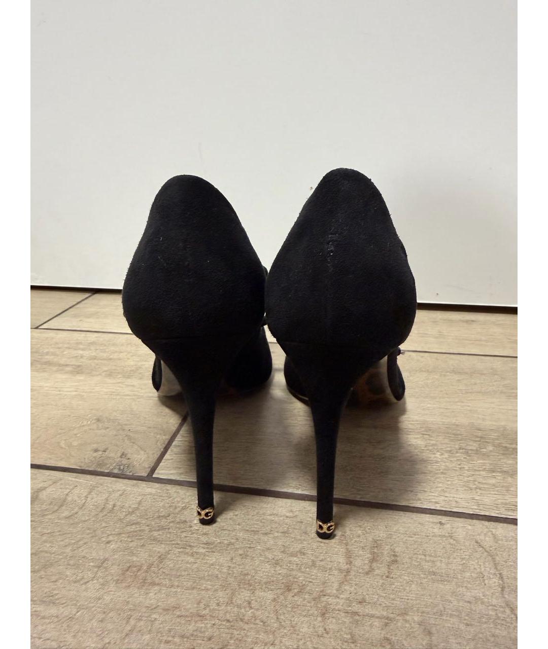 DOLCE&GABBANA Черные замшевые туфли, фото 4