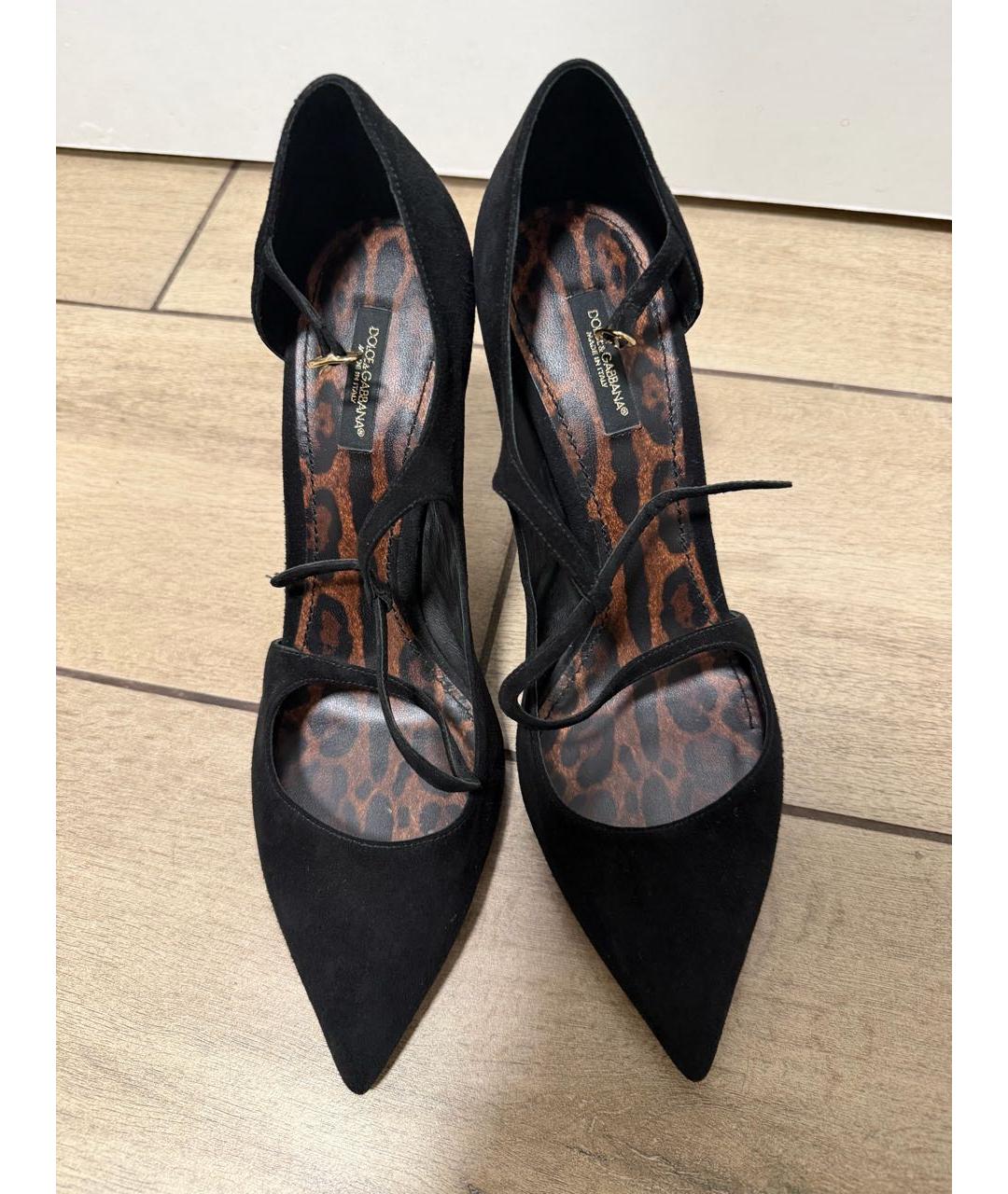 DOLCE&GABBANA Черные замшевые туфли, фото 2