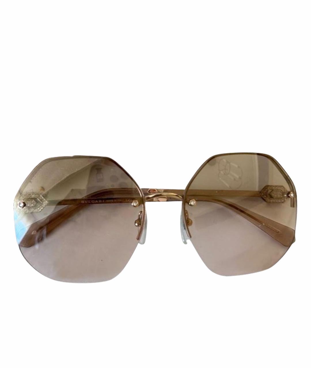 BVLGARI Золотые металлические солнцезащитные очки, фото 1