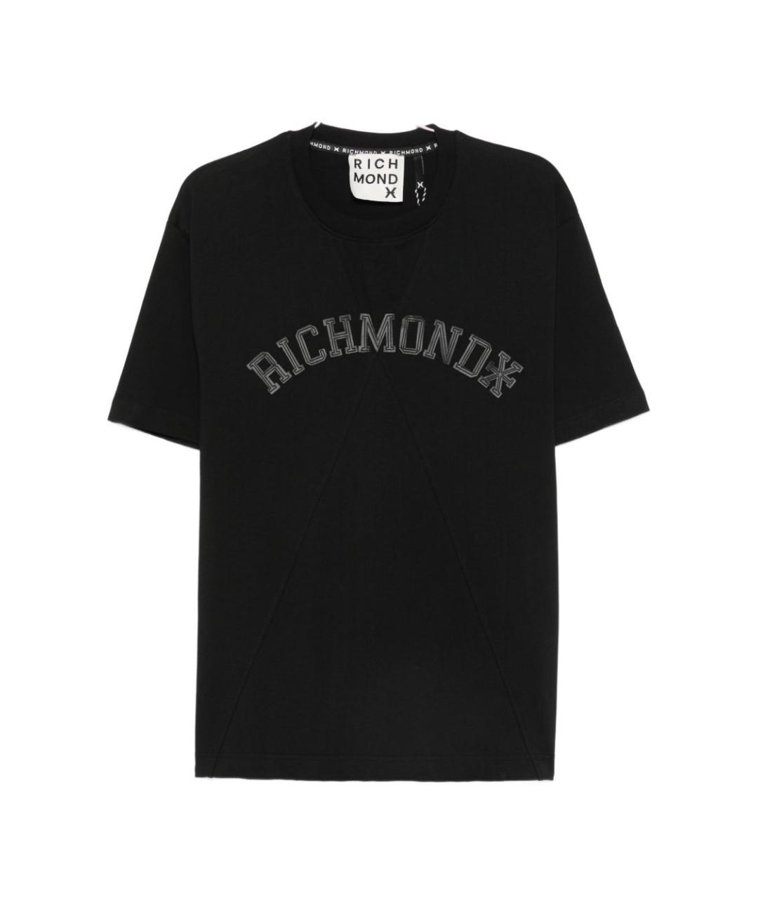 JOHN RICHMOND Черная хлопковая футболка, фото 1