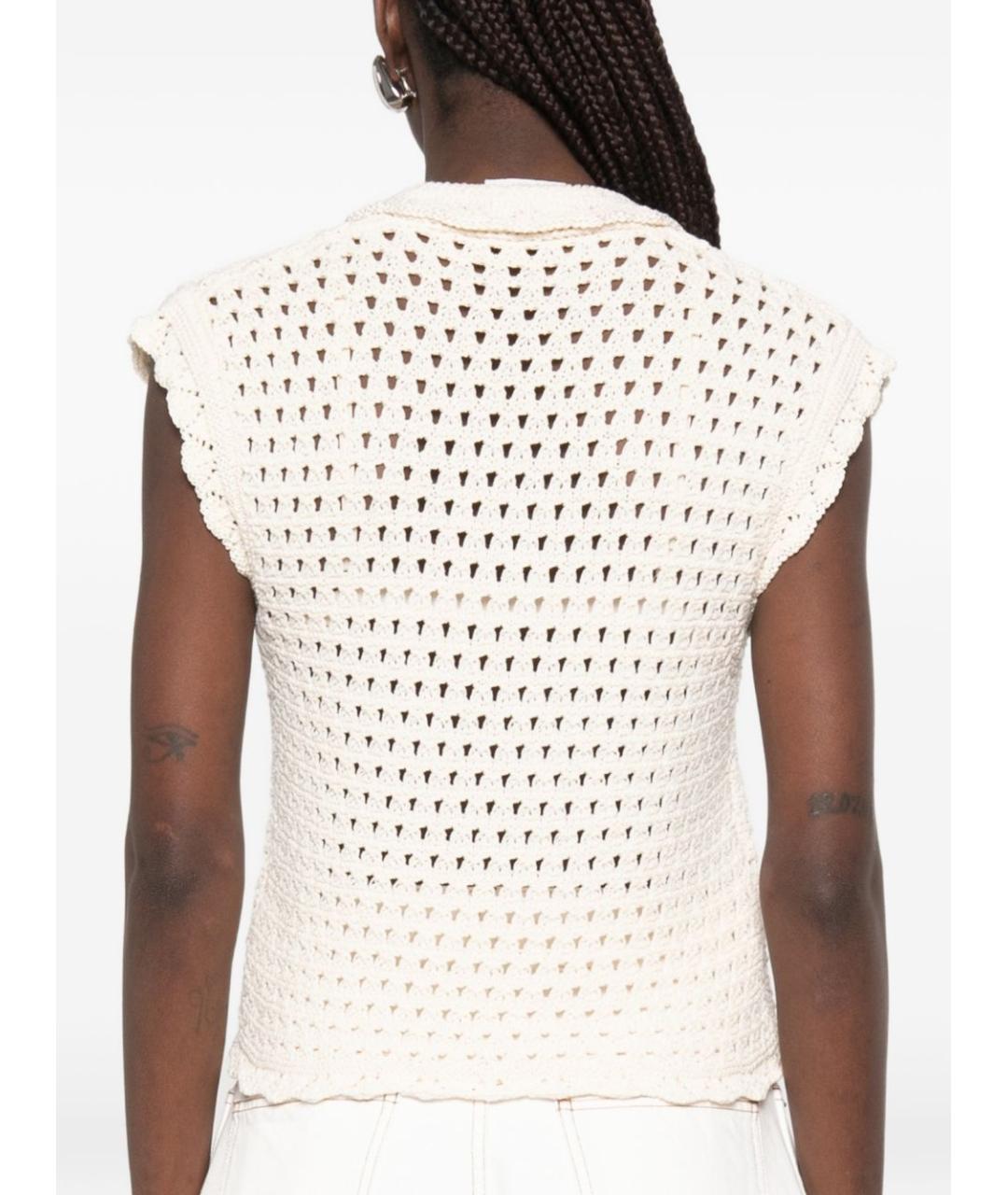 FORTE FORTE Бежевая хлопковая футболка, фото 4