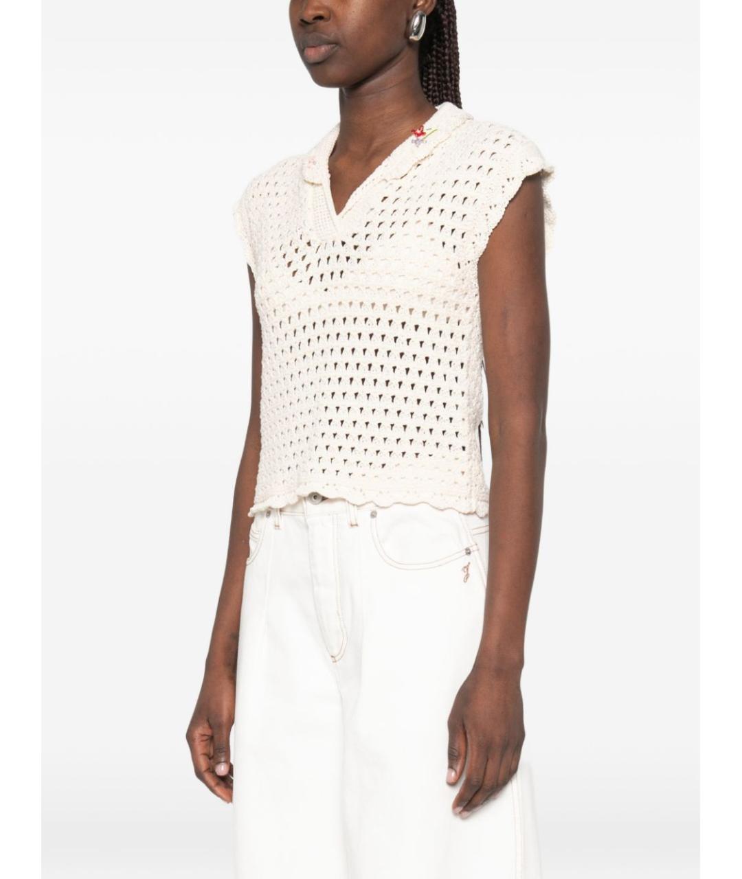 FORTE FORTE Бежевая хлопковая футболка, фото 2