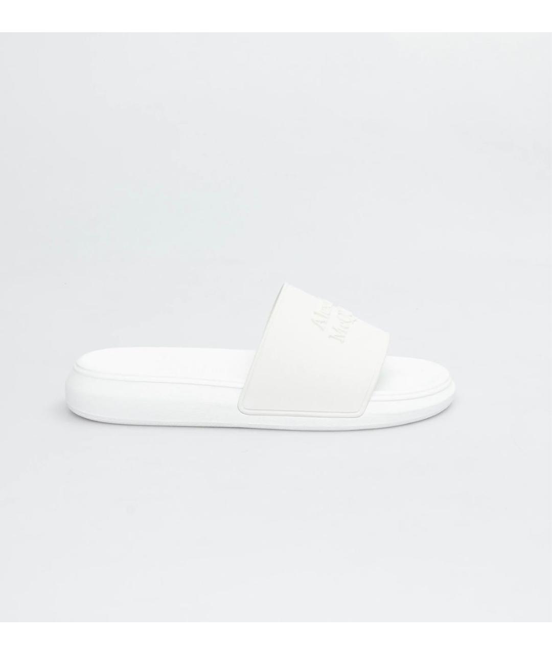 ALEXANDER MCQUEEN Белые резиновые шлепанцы, фото 5