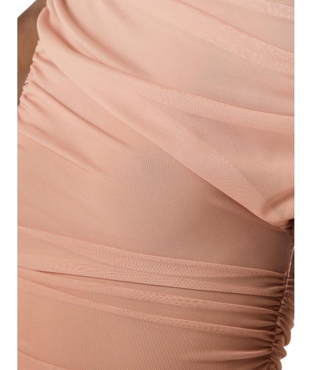 ELISABETTA FRANCHI Коричневое полиэстеровое коктейльное платье, фото 2