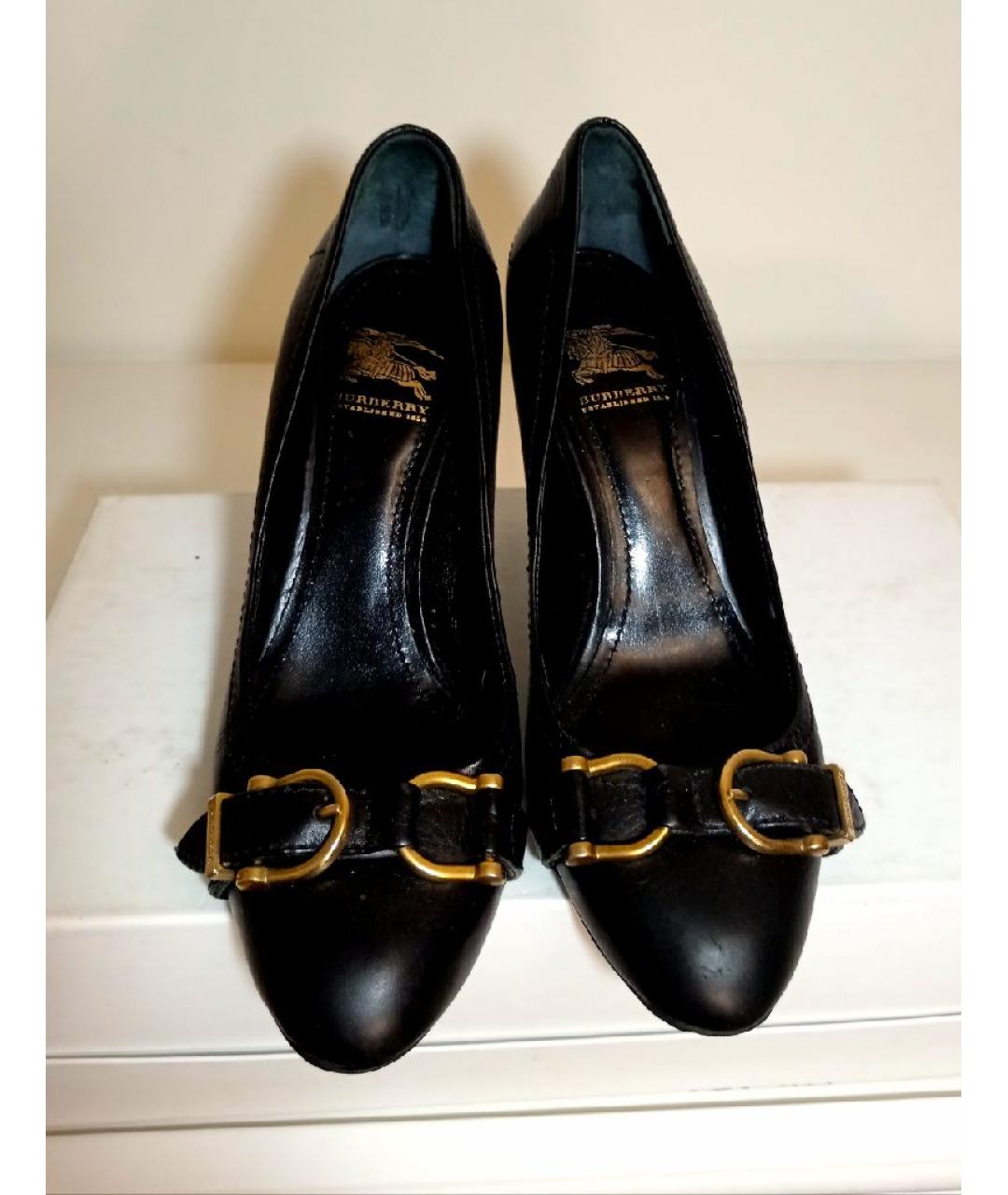 BURBERRY Черные кожаные туфли, фото 2