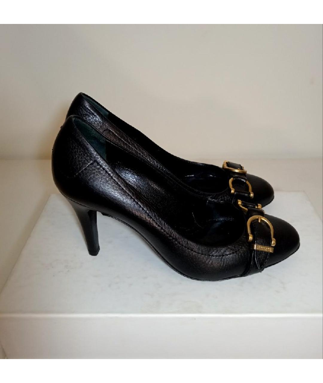 BURBERRY Черные кожаные туфли, фото 5