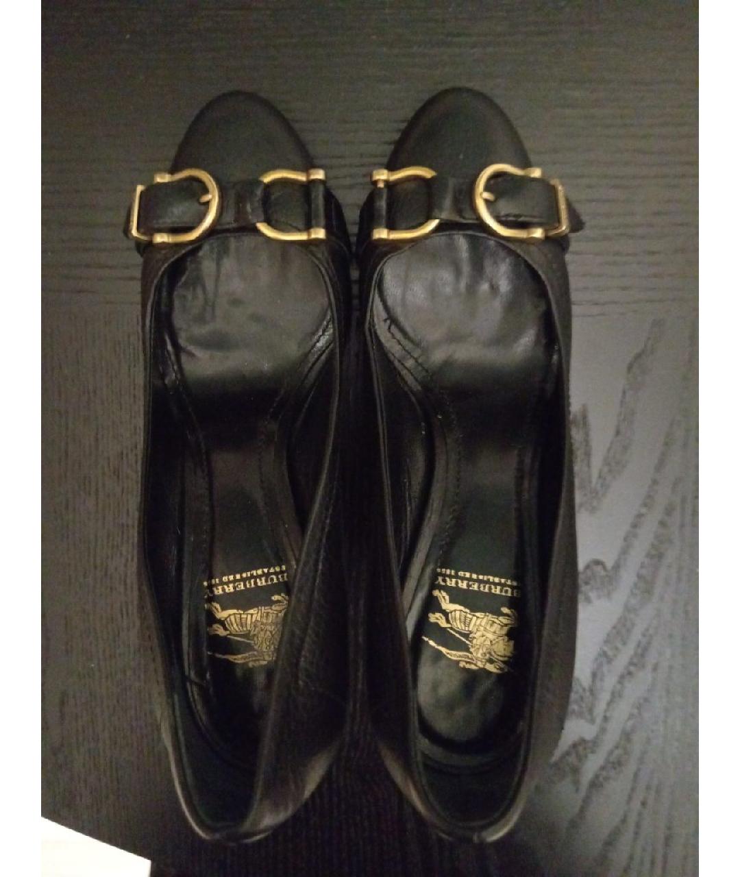 BURBERRY Черные кожаные туфли, фото 3