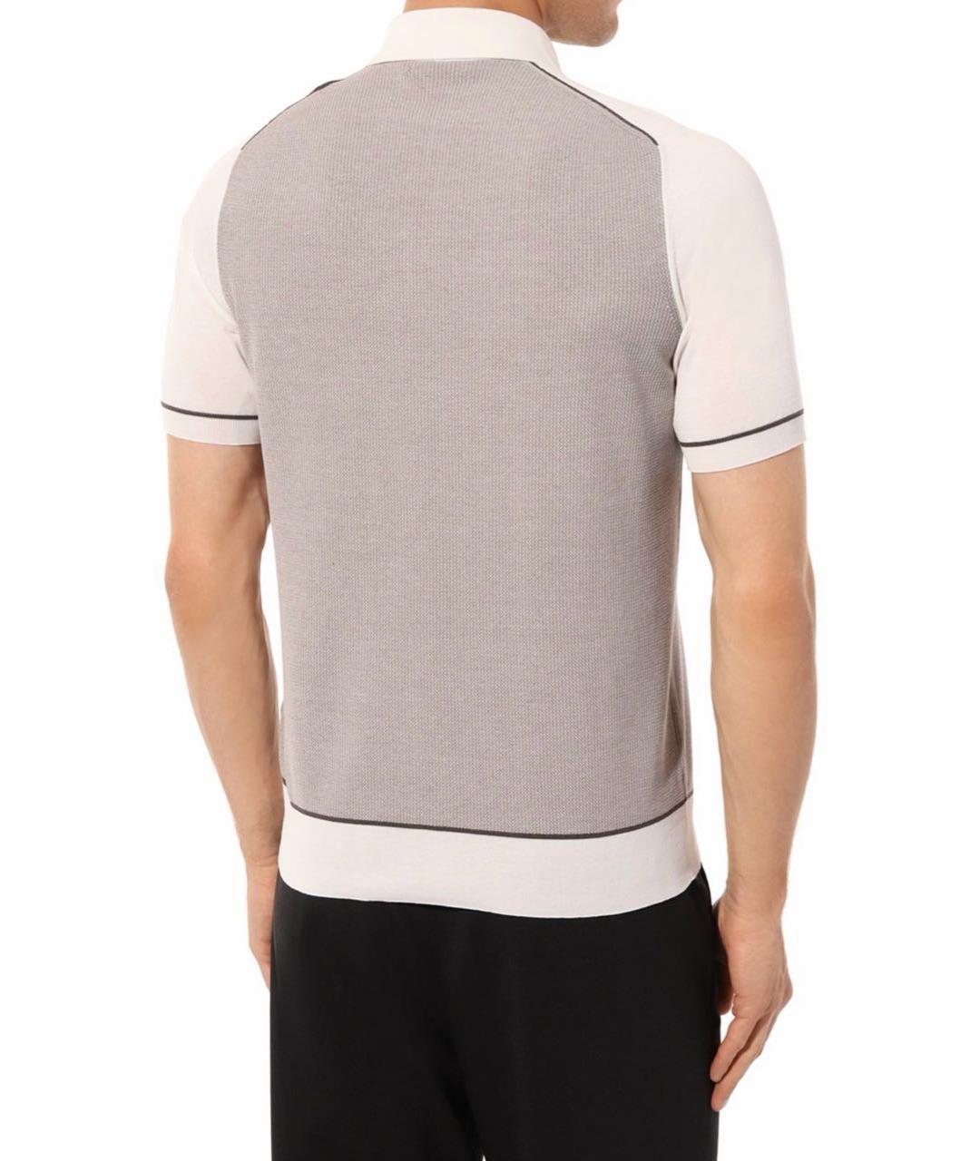 STEFANO RICCI Бежевое поло с коротким рукавом, фото 3