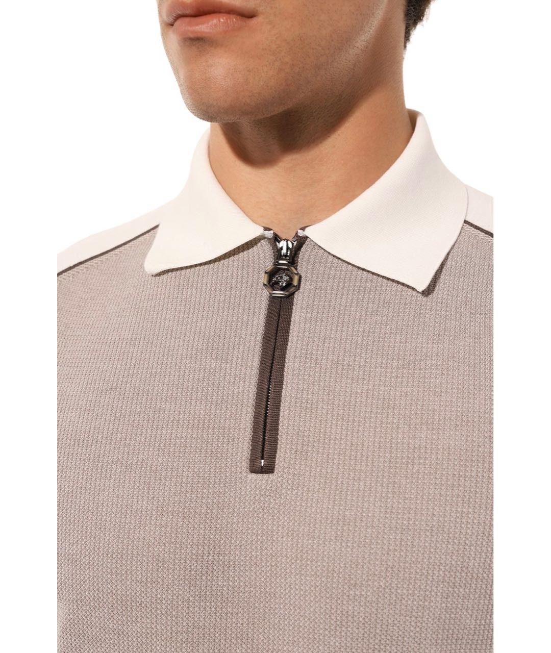 STEFANO RICCI Бежевое поло с коротким рукавом, фото 4