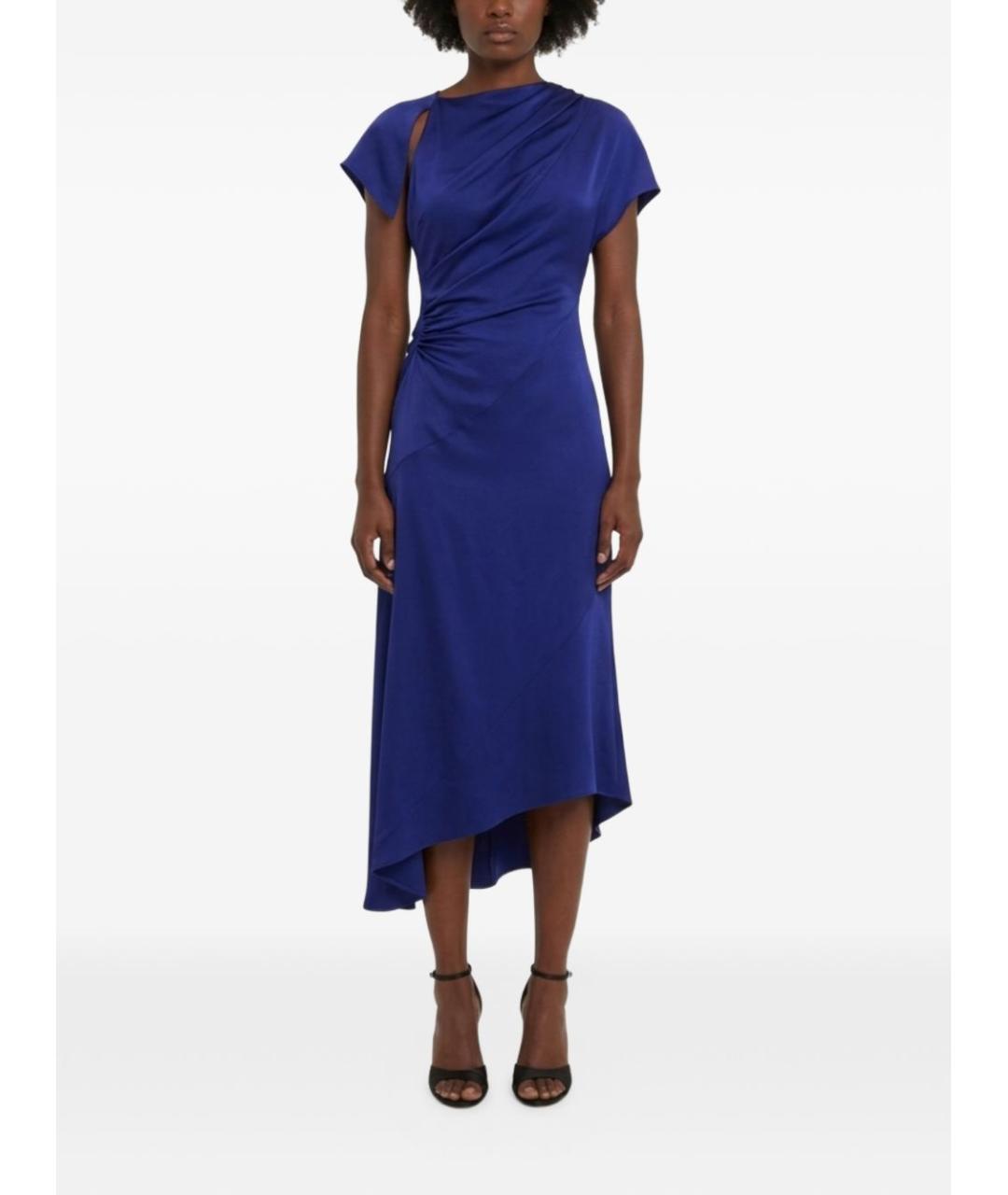 VICTORIA BECKHAM Синее ацетатное коктейльное платье, фото 4