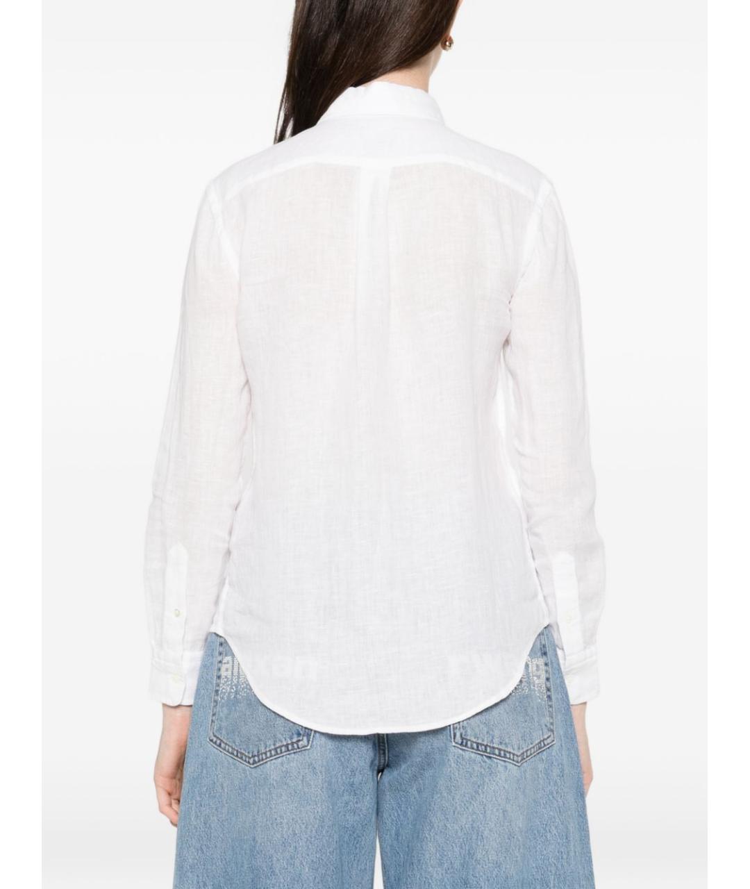 POLO RALPH LAUREN Белая льняная рубашка, фото 4