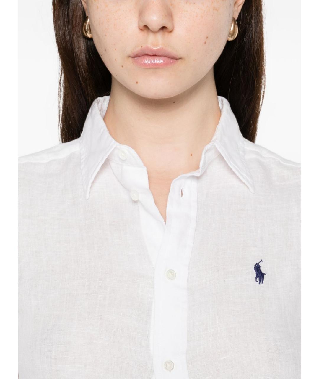 POLO RALPH LAUREN Белая льняная рубашка, фото 3