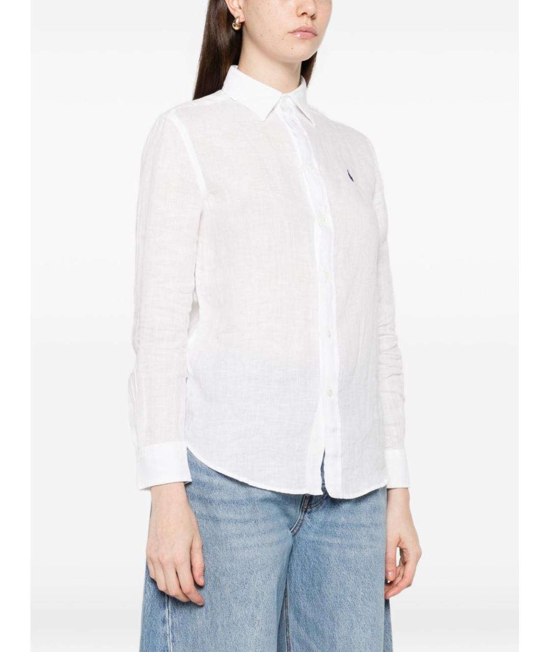 POLO RALPH LAUREN Белая льняная рубашка, фото 2