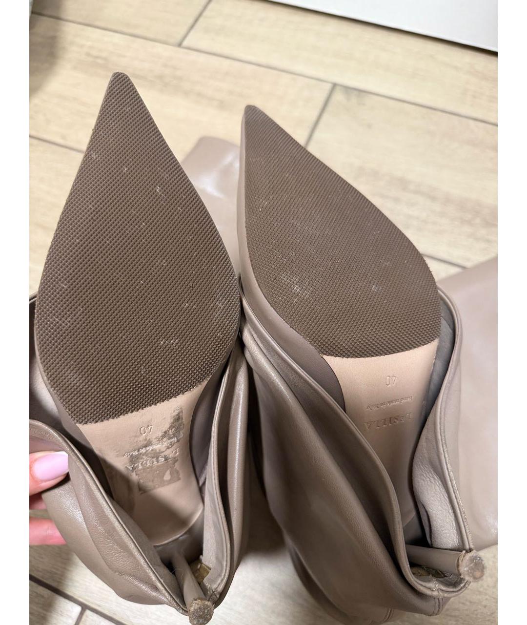 LE SILLA Бежевые кожаные сапоги, фото 6