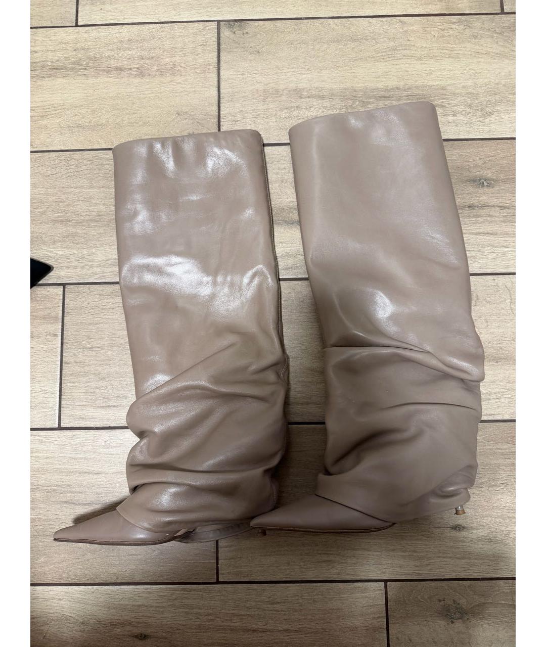 LE SILLA Бежевые кожаные сапоги, фото 2
