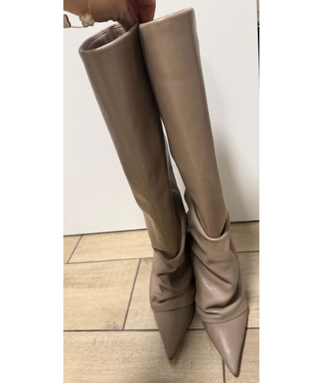 LE SILLA Бежевые кожаные сапоги, фото 3