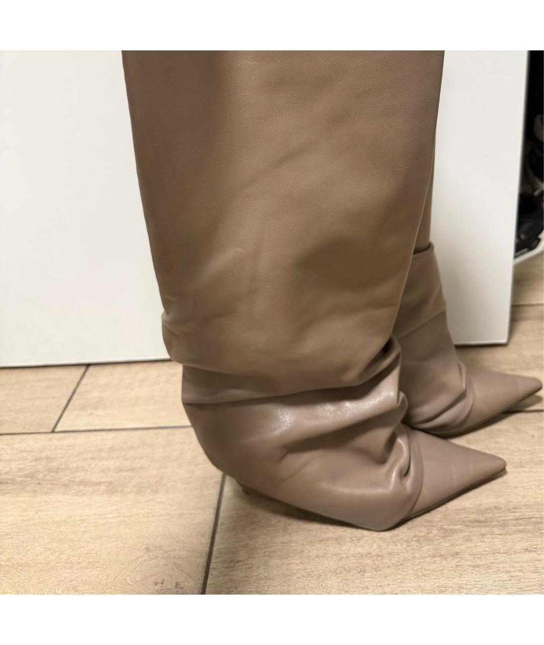 LE SILLA Бежевые кожаные сапоги, фото 4