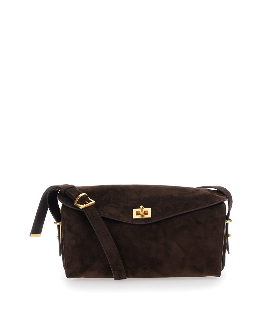 BALENCIAGA Коричневая замшевая сумка через плечо, фото 1