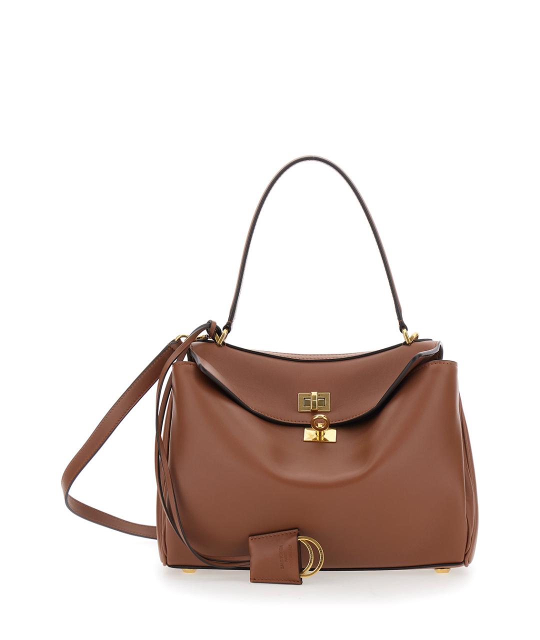 BALENCIAGA Коричневая кожаная сумка тоут, фото 1