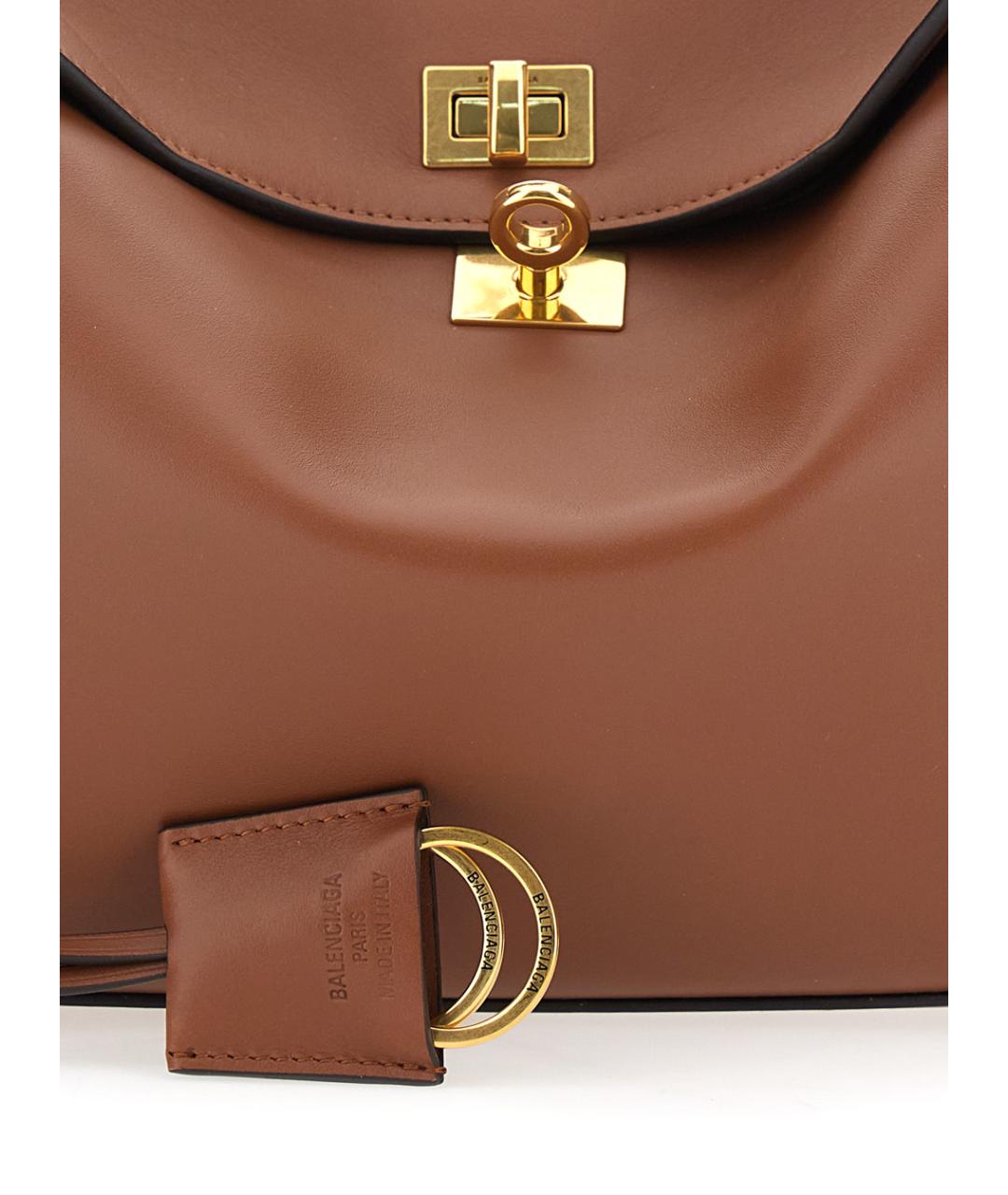 BALENCIAGA Коричневая кожаная сумка тоут, фото 2