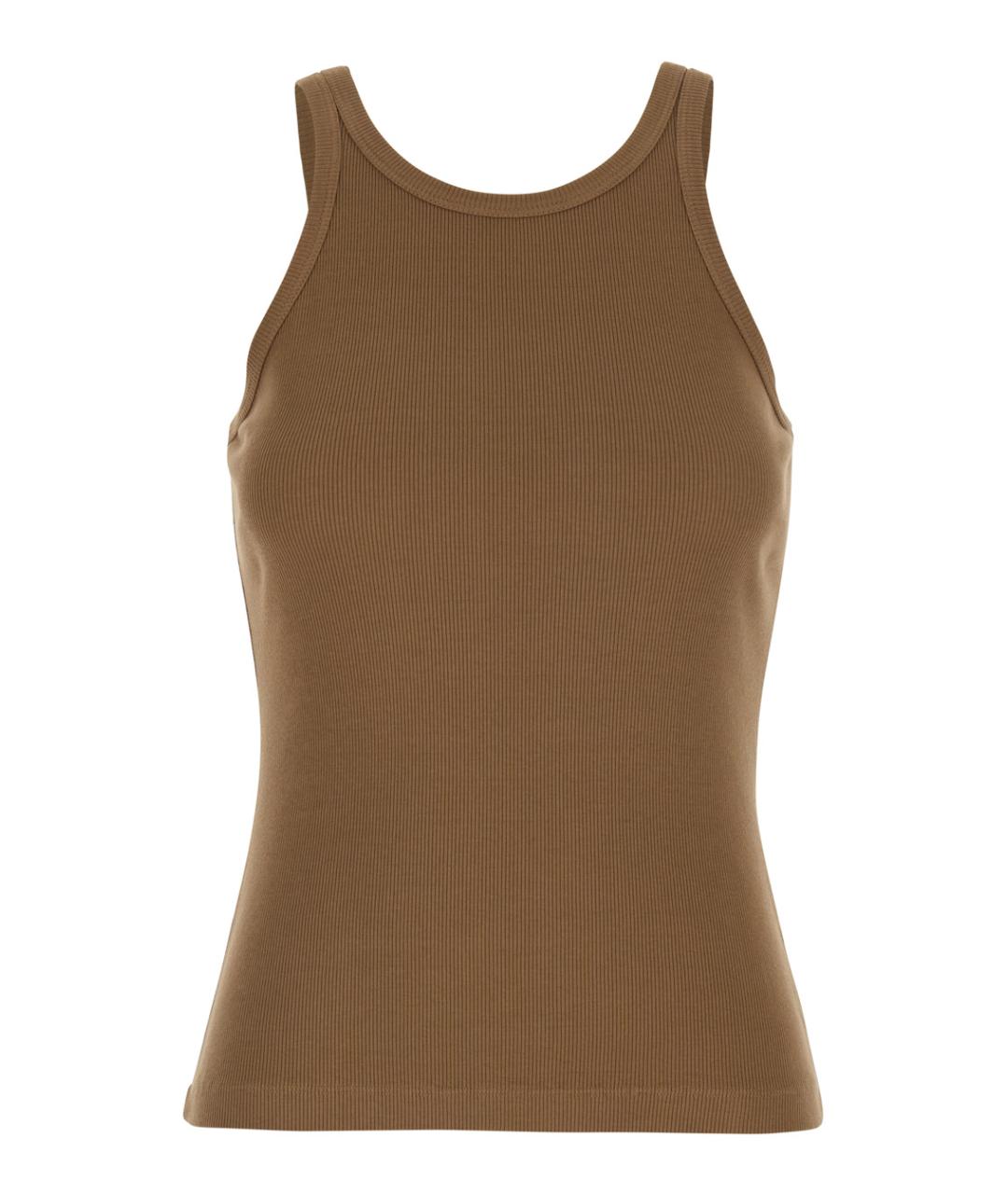 JUCCA Коричневая хлопковая майка, фото 1