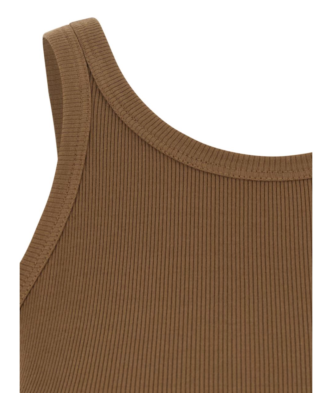 JUCCA Коричневая хлопковая майка, фото 3