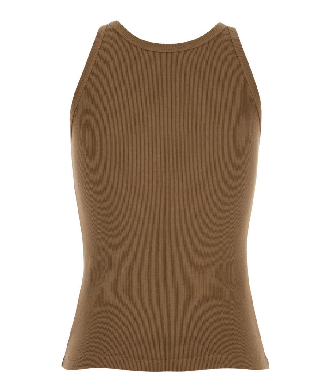 JUCCA Коричневая хлопковая майка, фото 2