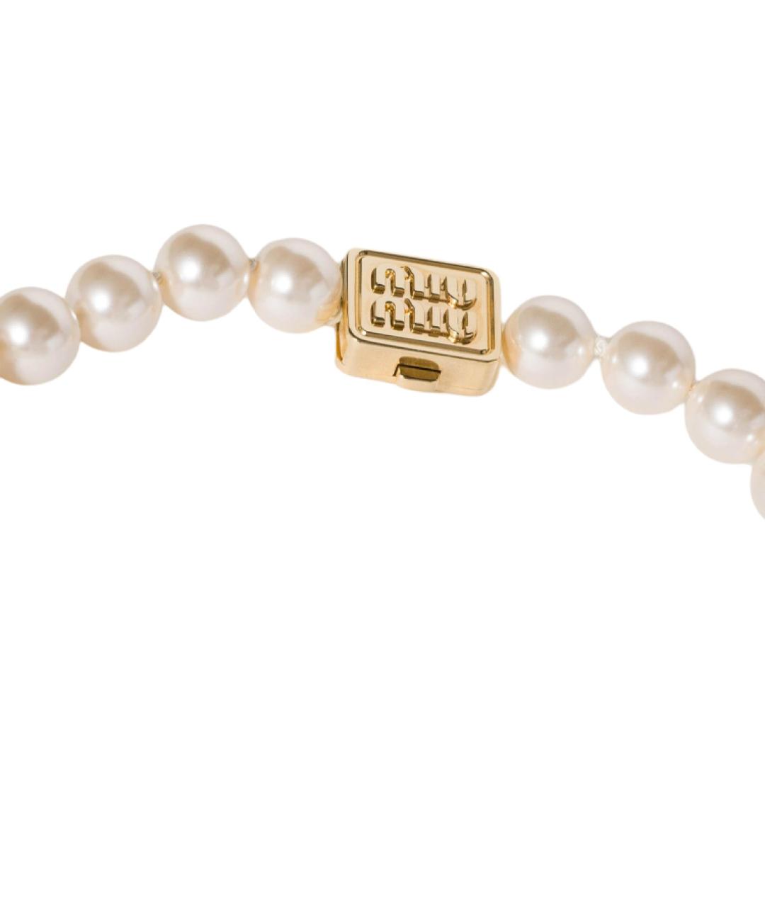 MIU MIU Бежевое колье, фото 2