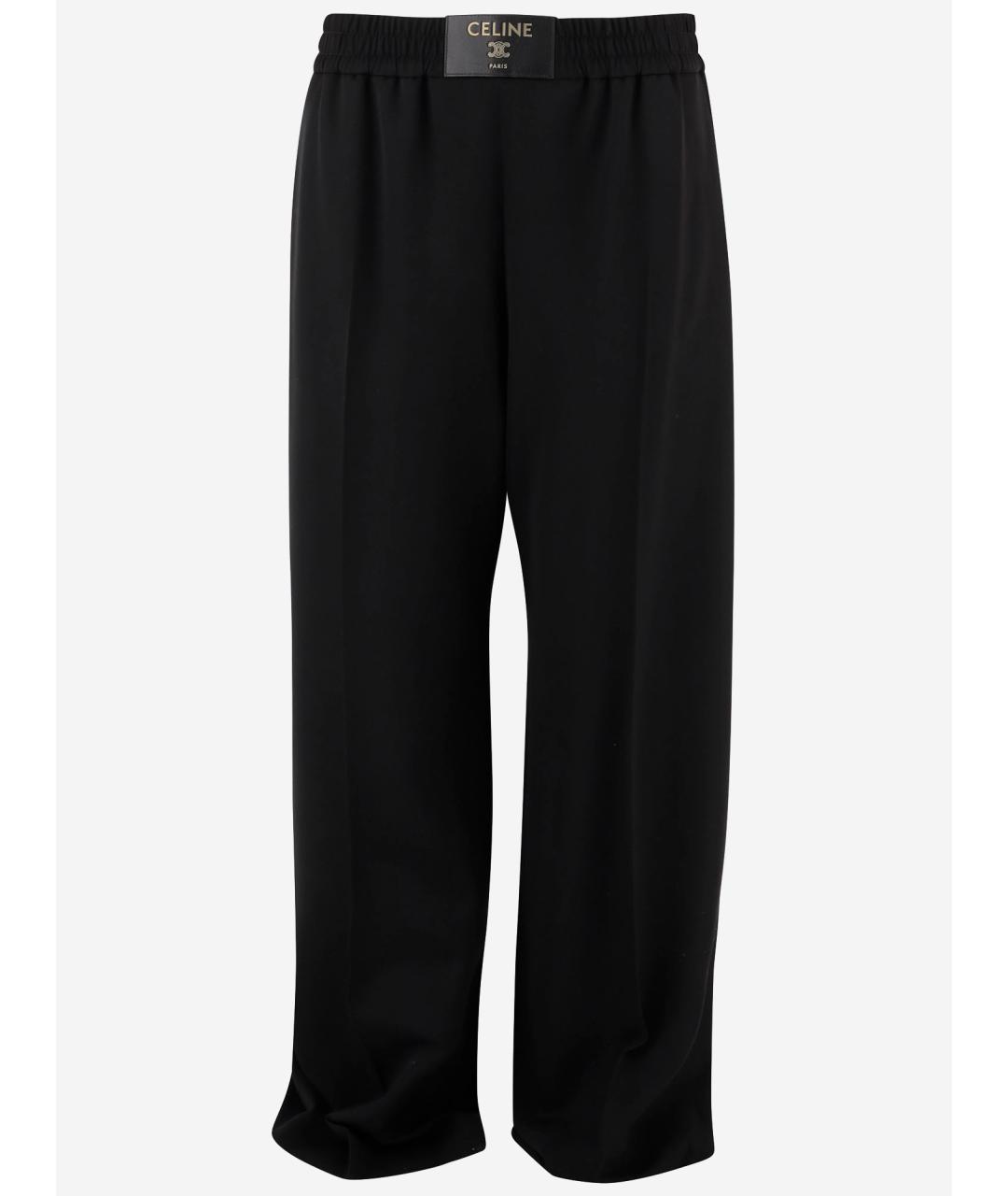 CELINE Черные шерстяные прямые брюки, фото 4